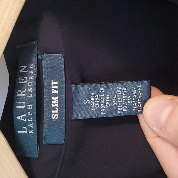NWOT Lauren Ralph Lauren Lightweight black blouse. Lightweight. Slim fit. S. - Picture 2 of 10